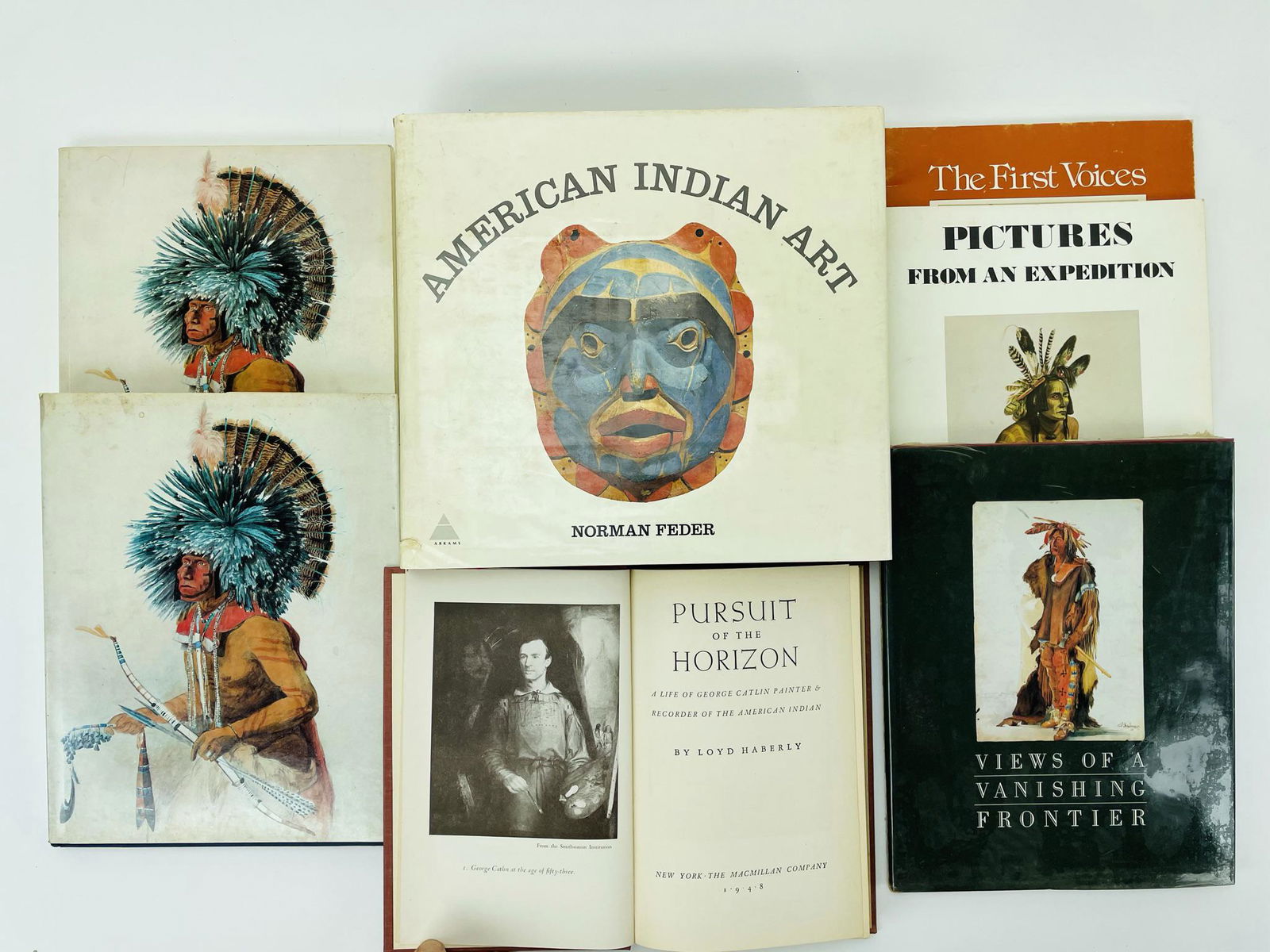 Native American & Western Art Books: including: American Indian Art by Norman Feder; Views of a Vanishing Frontier; The West as Romantic Horizon; The Pursuit of the Horizon: A Life of George Catlin Painter & Recorder of the American Indi
