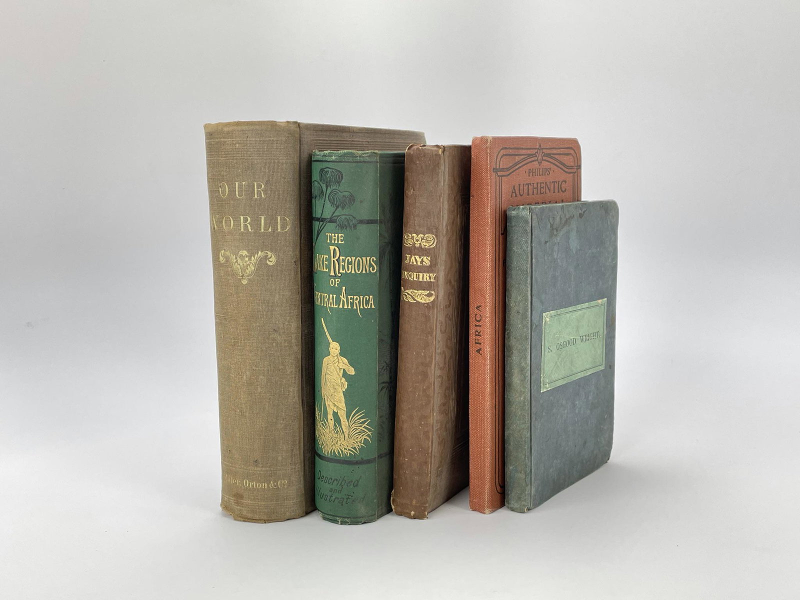 AFRICA and ABOLITIONISM.: Four 19th-century books and a 1940 map of African, as follows: Thatcher, B.B. Memoir of Rev. S. Osgood Wright, late Missionary to Liberia (Boston: Light and Horton, 1834), 12mo, 126 pp., back endpaper
