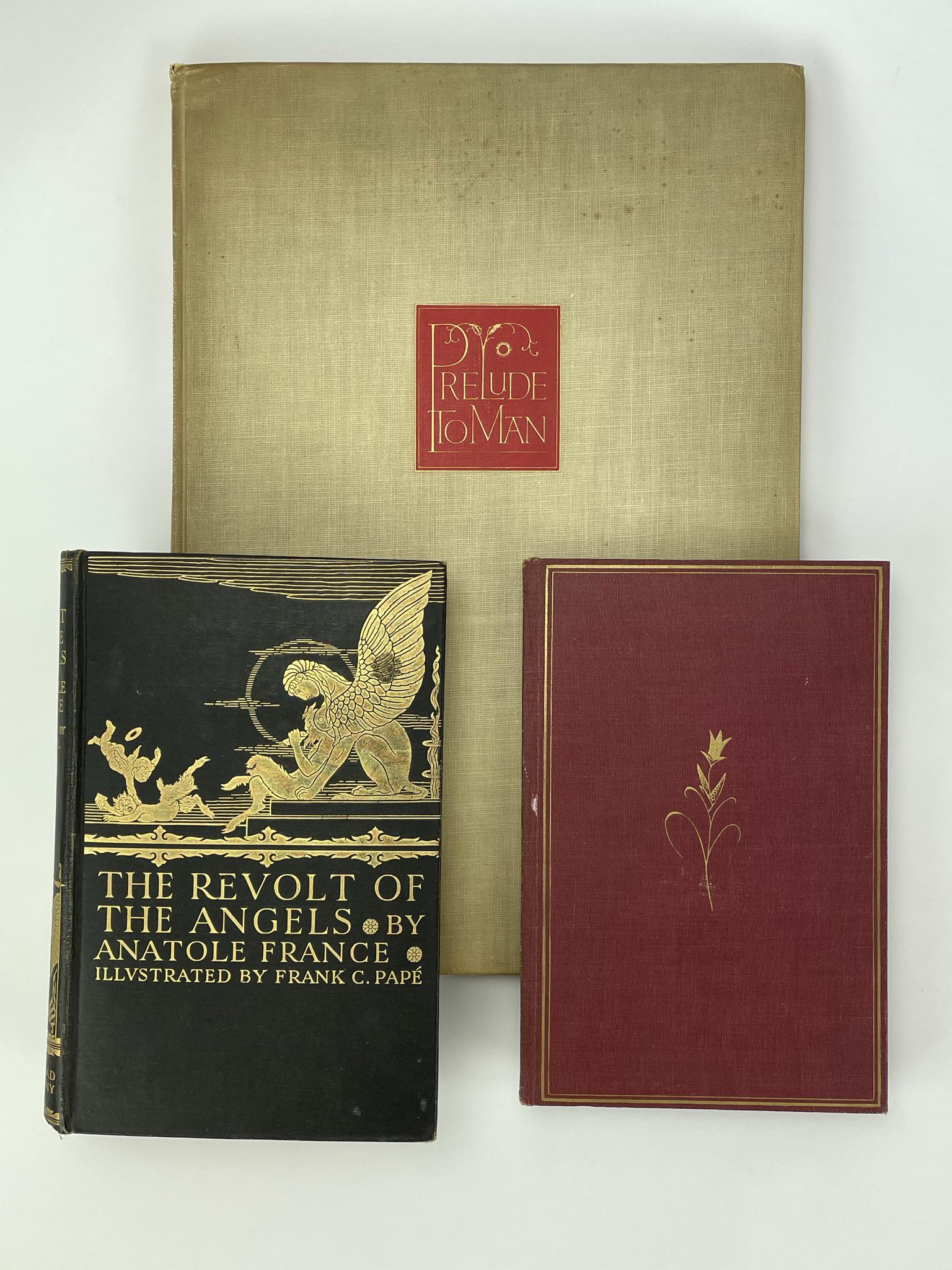 FINE PRESS DECORATIONS BY ANGELO: Smith, Chard Powers. Prelude to Man (Mount Vernon: The Peter Pauper Press, Published with Decorations by Valenti Angelo, MCMXXXVI [1936]). Printed at the Walpole Printing Office, Mount Vernon, N.Y. Li