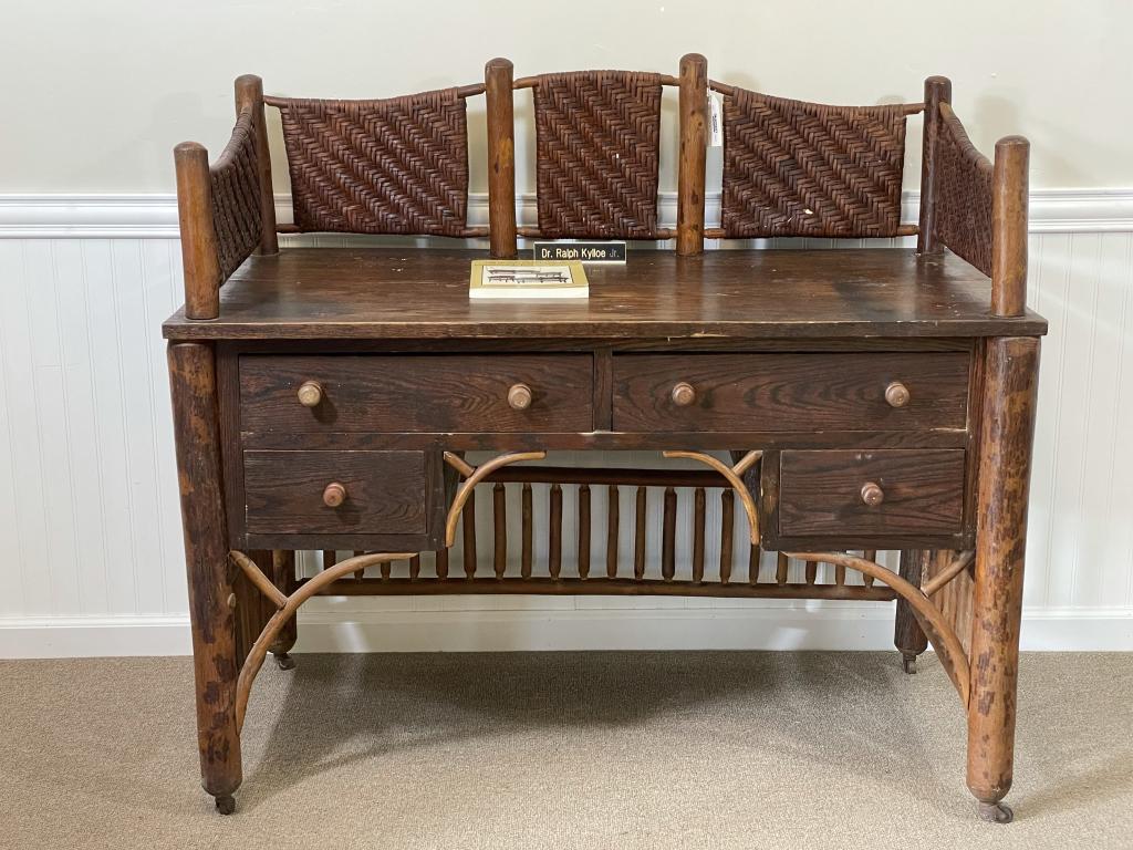 Rare Old Hickory Writing Desk w/ Gallery (1 of 9)