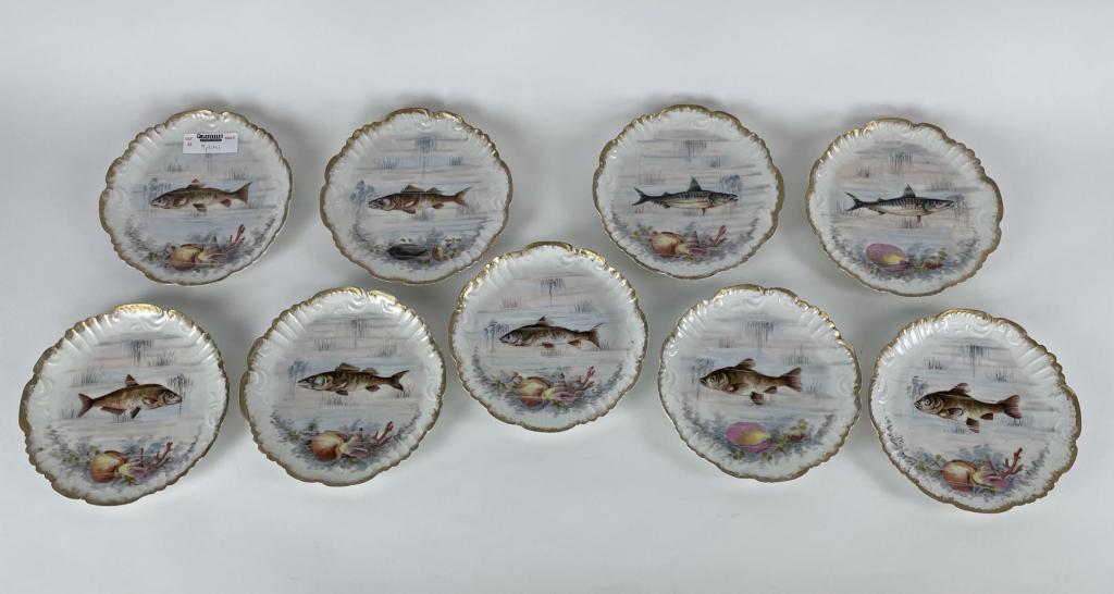 9 Limoge Fish Plates (1 of 6)