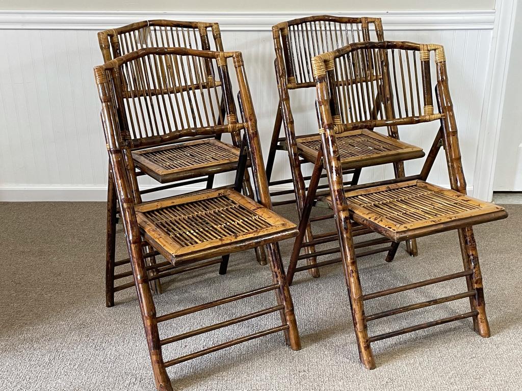 4 Bamboo Folding Chairs (1 of 4)
