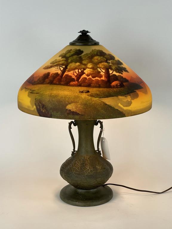 Phoenix Reverse Painted Scenic Table Lamp (1 of 11)