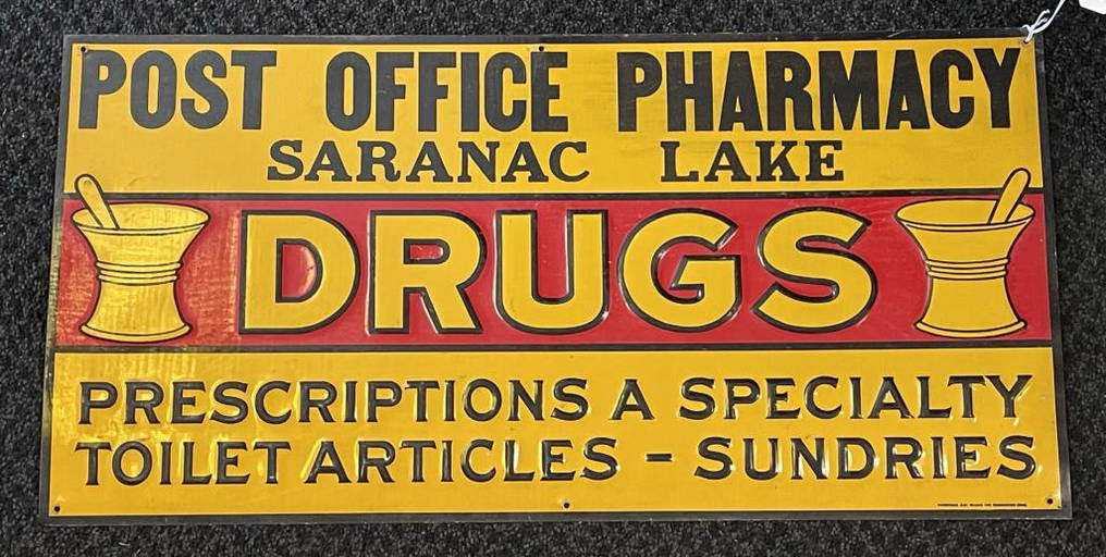 Post Office Pharmacy Saranac Lake Drugs Sign Aug 13, 2021
