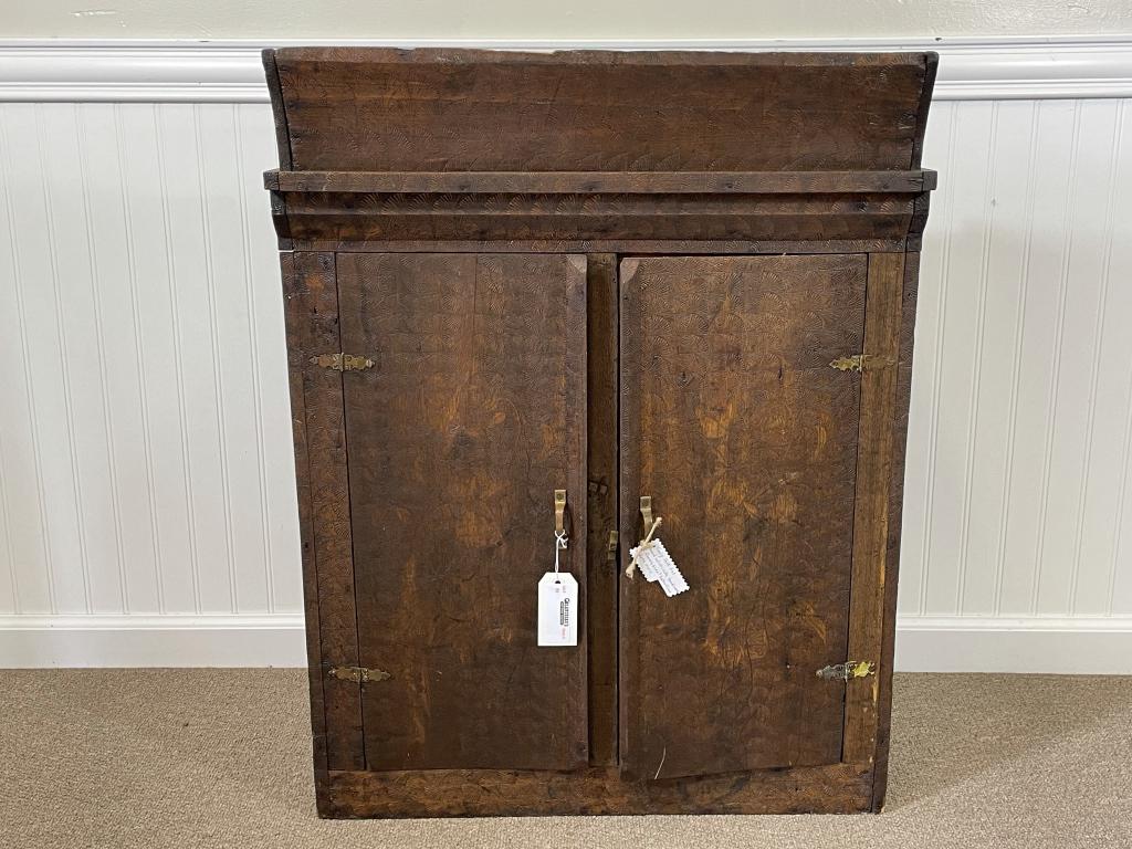 Early Folk Art Two Door Wall Cabinet (1 of 4)