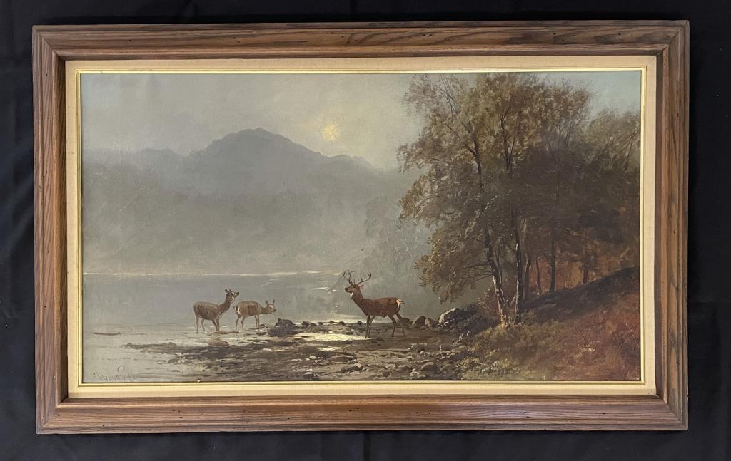 Clarence Roe Oil Painting of Deer (1 of 5)