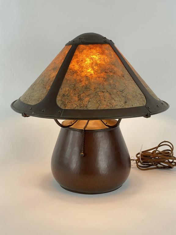 Aurora Hand Craft Hammered Copper Table Lamp (1 of 6)