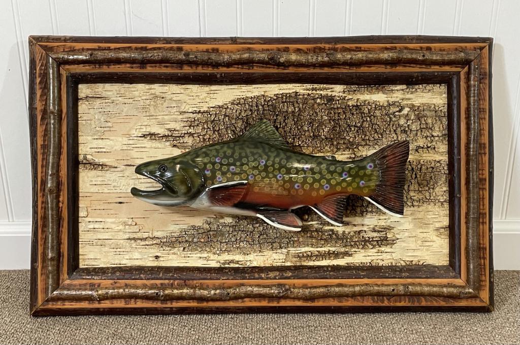 Barney Bellinger Adirondack Plaque with 14" Trout (1 of 4)