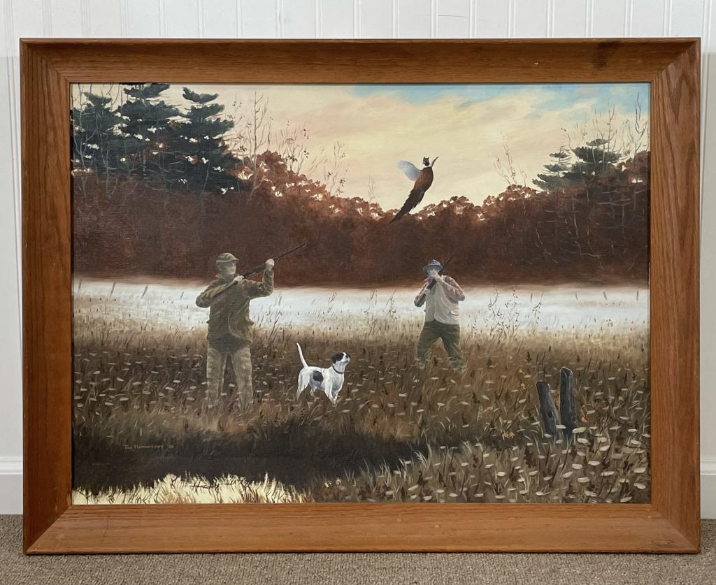 Tom Hennessey Pheasant Hunting Oil on Canvas (1 of 4)