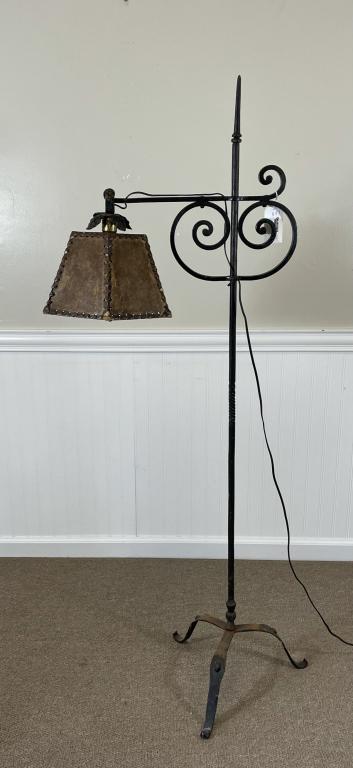 Iron Adjustable Floor Lamp w/ Mica Shade (1 of 2)