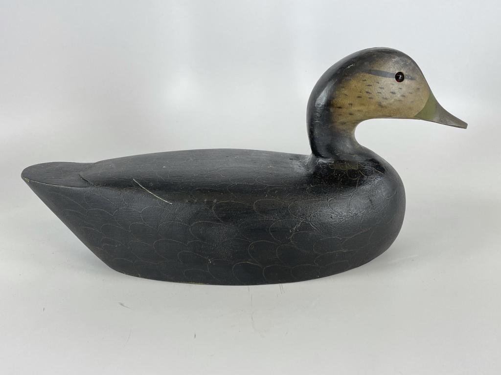 Roger Turner Decorative Black Duck Decoy: Black Lake, NY