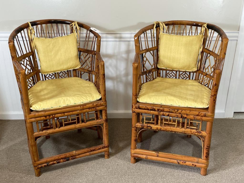 Pair of Bamboo Arm Chairs (1 of 5)