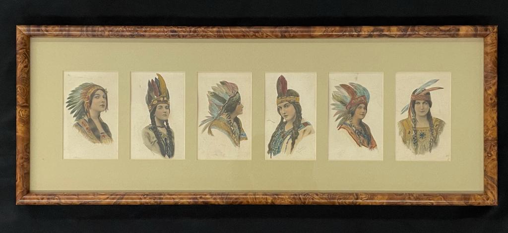 Framed Indian Maiden Prints by Schlesinger Bros. (1 of 8)