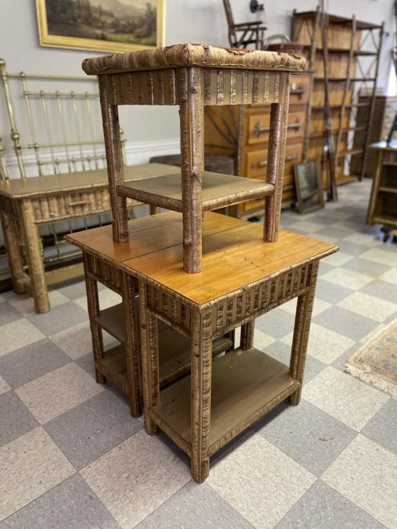 3 Rustic Yellow Birch End Stands (1 of 3)