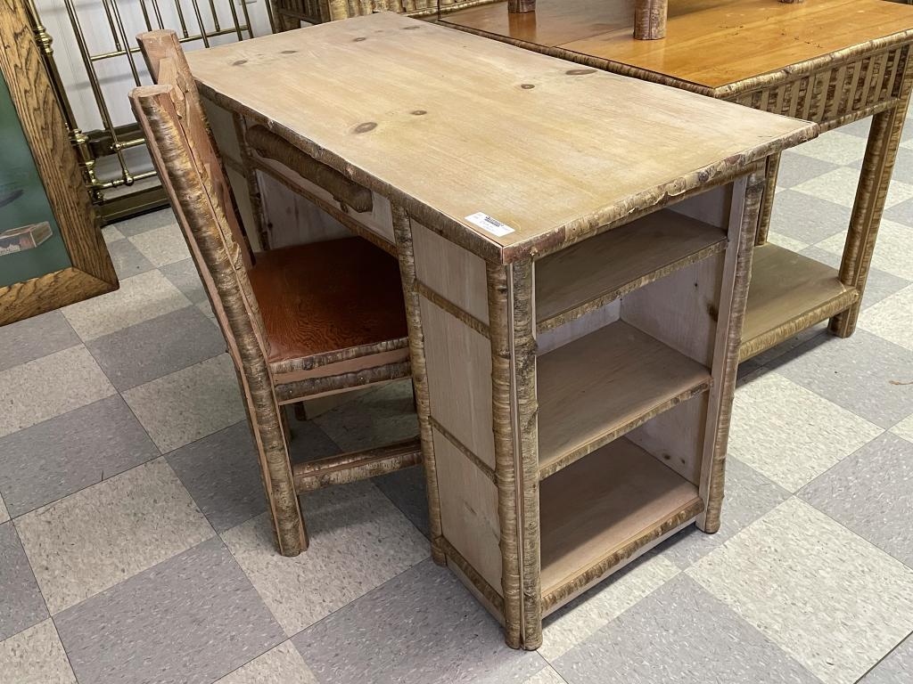 Rustic Kneehole Desk w/ Chair (1 of 3)