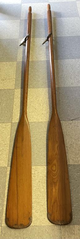 Pair of Wooden Row Boat Oars (1 of 3)