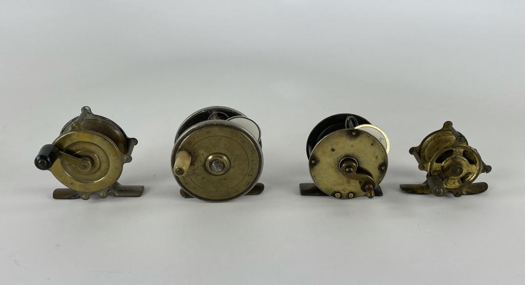 4 Vintage Brass Fishing Reels (1 of 3)