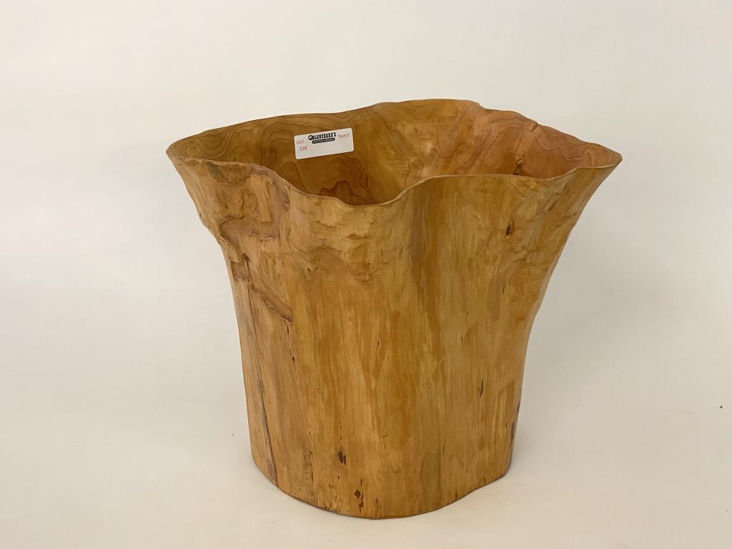 Free Form Hand Carved Western Waste Paper Basket (1 of 2)