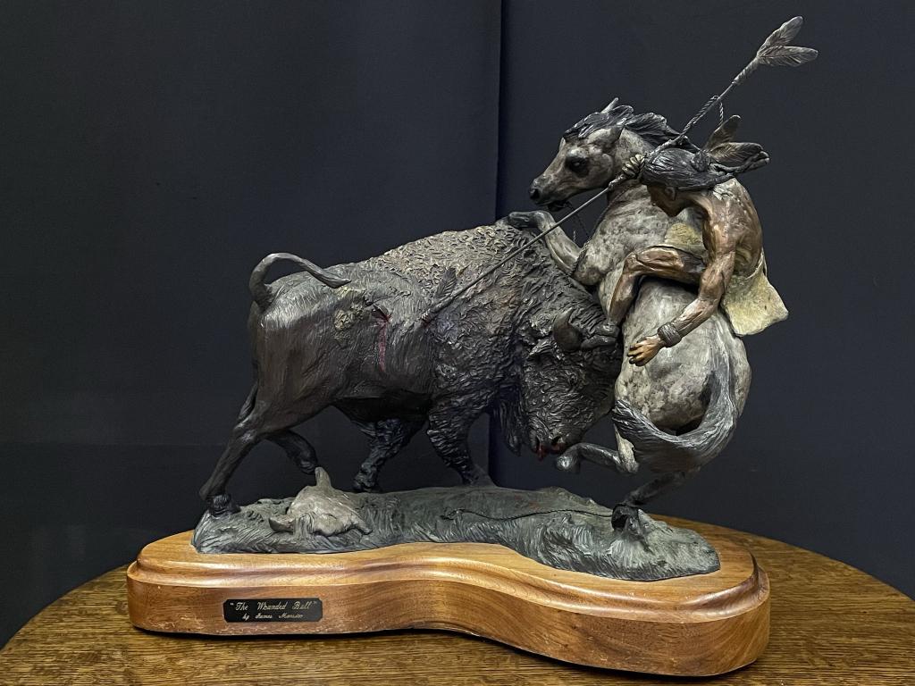 "The Wounded Bull" Bronze by James Marsico (1 of 4)