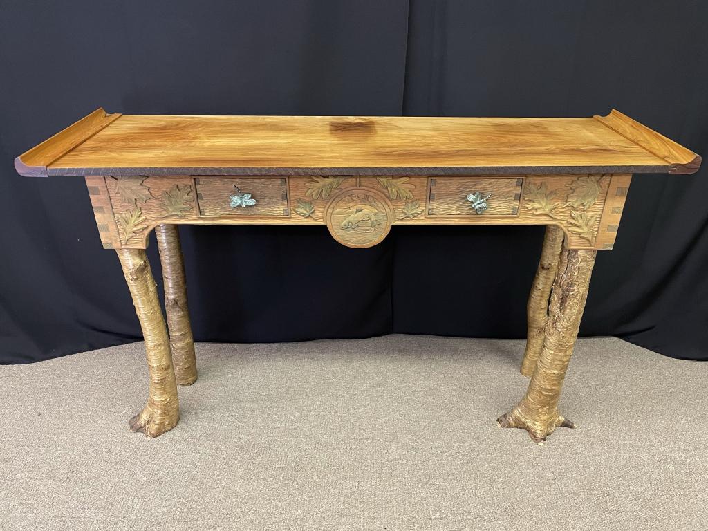 Jim Schreiner Sideboard w/ Carved Leaf Decoration (1 of 5)