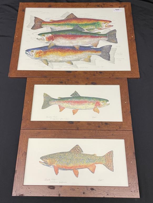 3 Framed Trout Prints by Klatt (1 of 6)