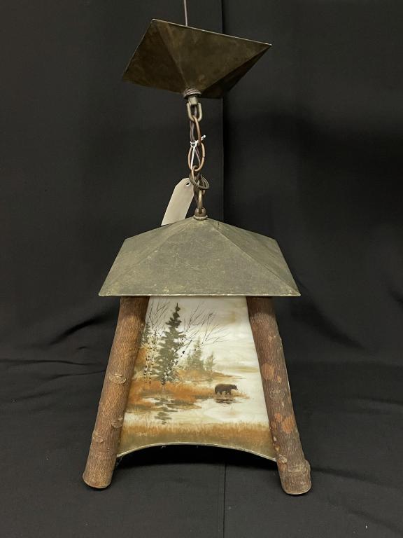 Hand Painted Pendent Light Fixture by Robert Stump (1 of 2)