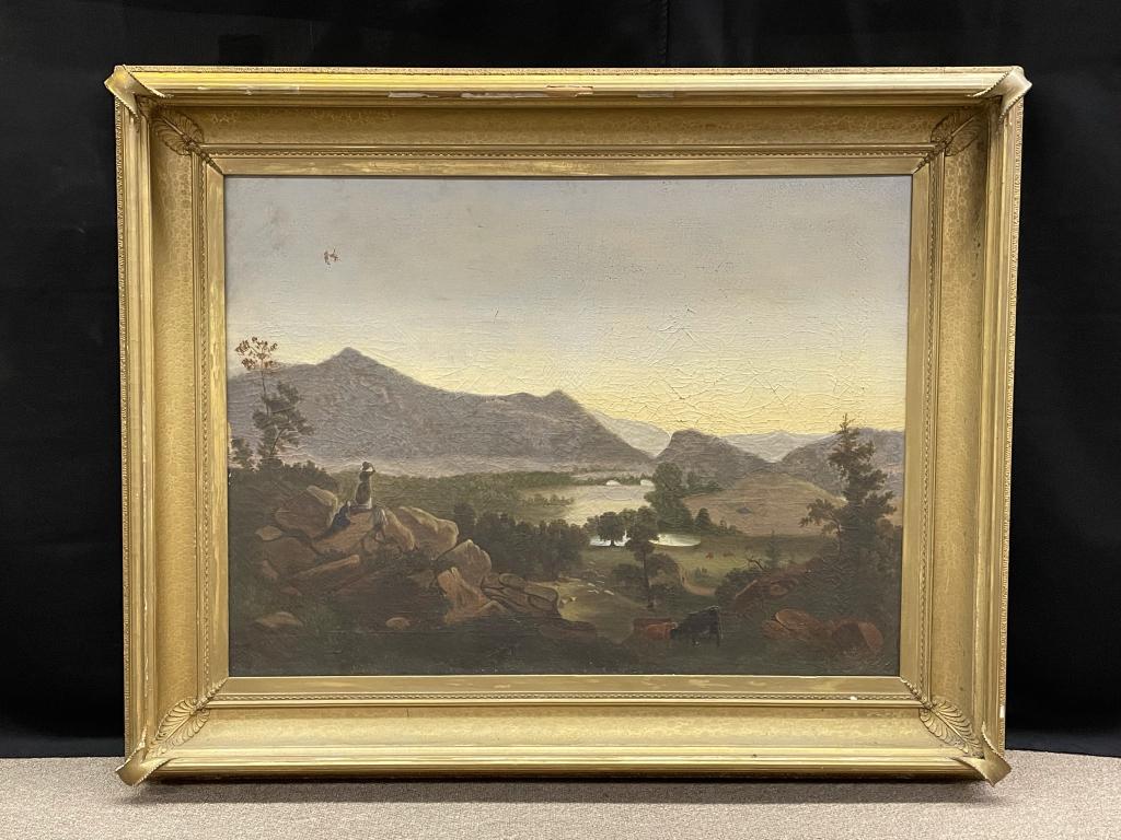 Early Oil on Canvas Landscape Painting (1 of 5)