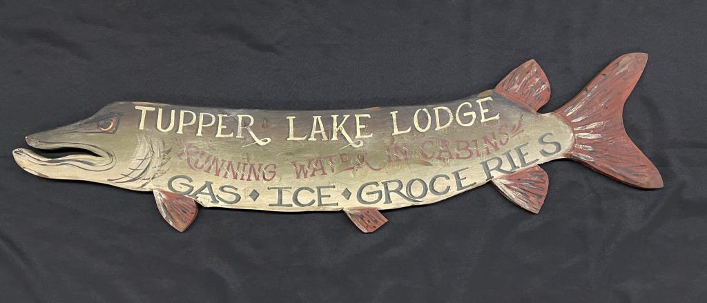 "Tupper Lake Lodge" Contemporary Fish Sign (1 of 3)