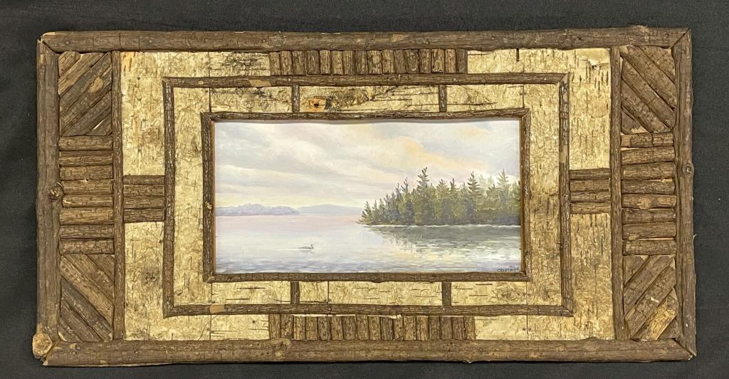 Oil on Board Painting w/ Loon (1 of 4)