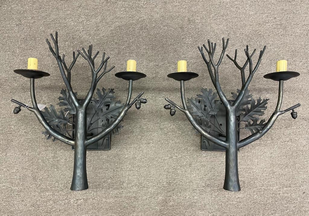 Oak Leaf & Acorn Hand Forged Wall Sconces (1 of 5)