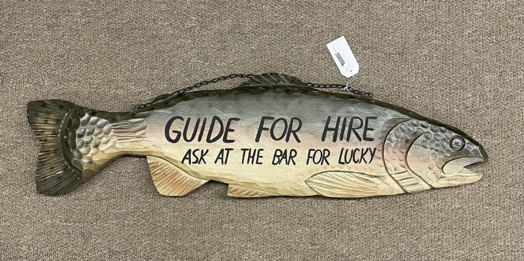 Wooden Fish Sign "Guide for Hire" (1 of 2)