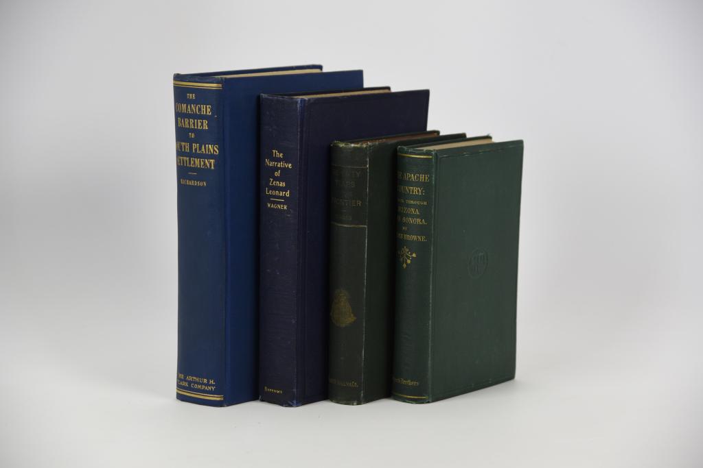 Western narratives and related work. 4 vols.: Browne, J. Ross. Adventures in the Apache Country: a Tour through Arizona and Sonora, with notes on the Silver Regions of Nevada. New York: Harper & Brothers, 1869. Howes B-875. Very good in orig. for