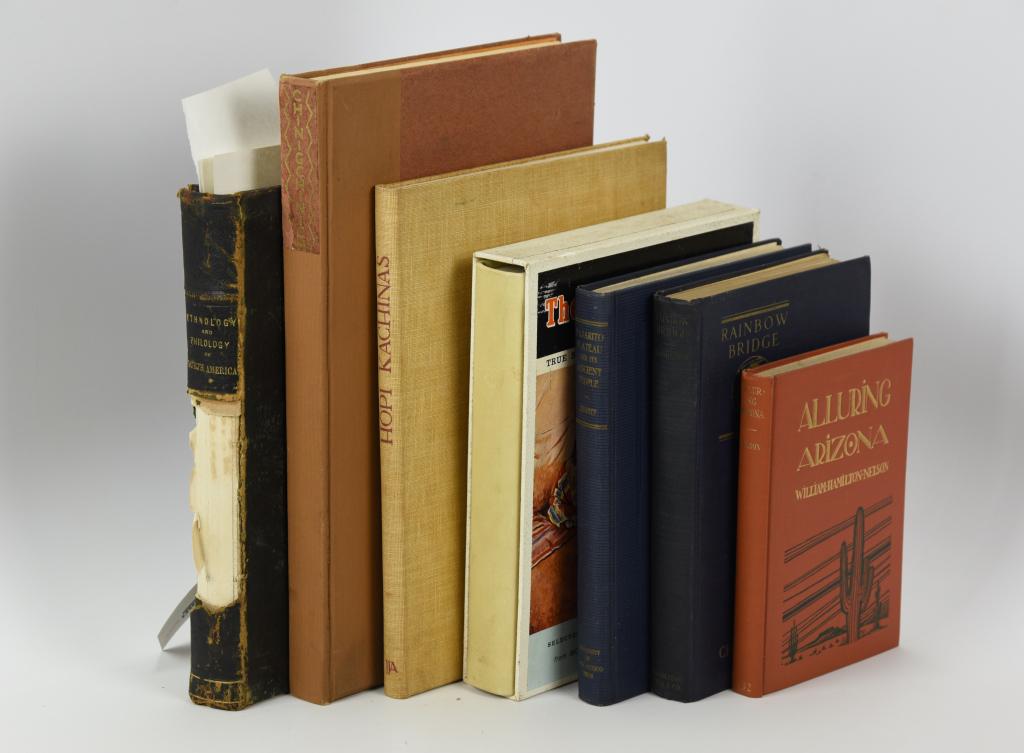 Arizona, First Peoples, F.V. Hayden, and Tattoos.7 vols.: Nelson, William H. Alluring Arizona. San Francisco: William Hamilton Nelson, 1932. Third edition. Very good in orig. pictorial cloth. Autograph ownership inscription â€œWilliam A. Rockefeller 1935
