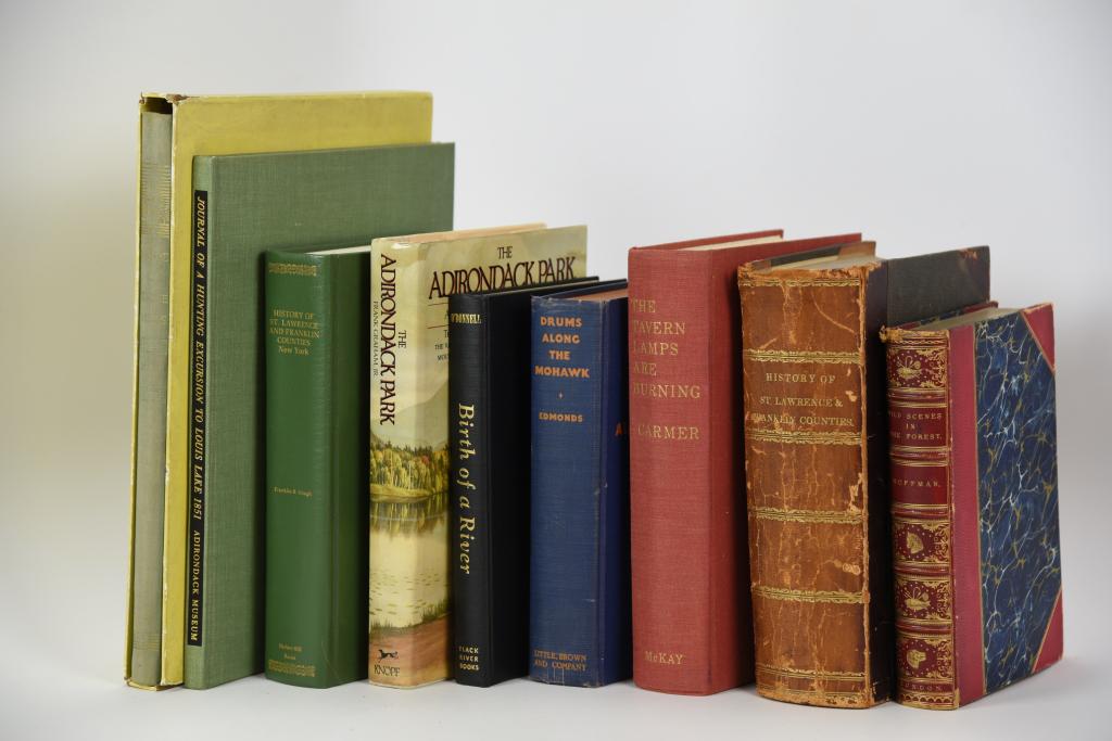 Adirondack and Upstate New York History. 6 vols.: Hoffman, Charles Fenno. Wild Scenes in the Forest. Two volumes in One. London: Richard Bentley, [1842?]. Howes H-567. Spine-top nicked, forecorners rubbed, else very good in late 19th-century 3/4 crus
