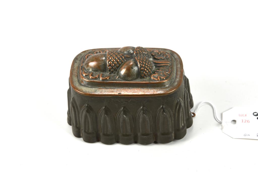 Copper & Tin Jelly Mould w/ Raised Acorns (1 of 5)