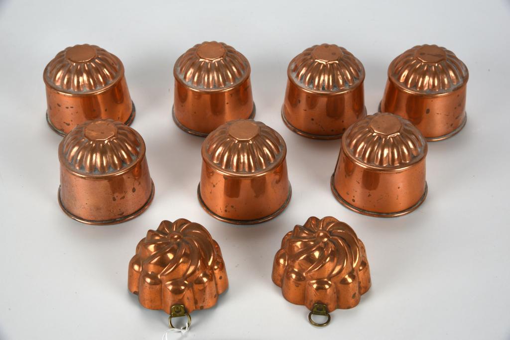 9 Copper Jelly Moulds (1 of 2)