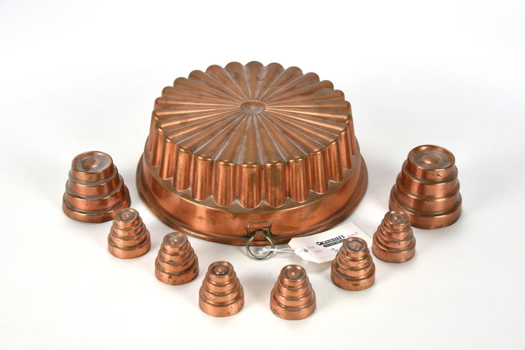 9 Victorian Copper Jelly & Food Moulds (1 of 2)