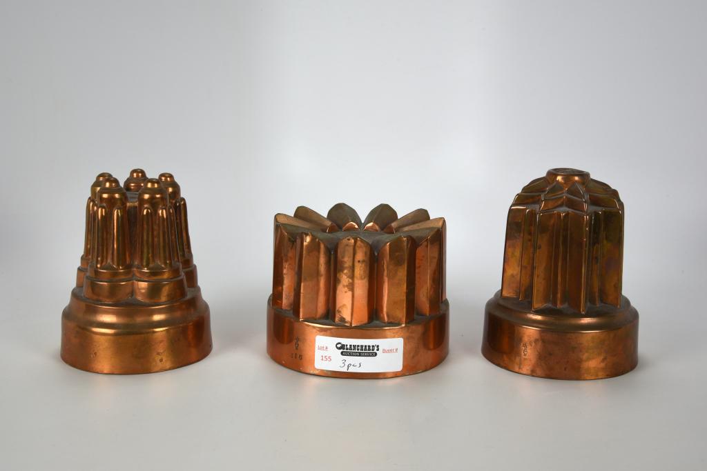 3 Victorian Copper Jelly Moulds (1 of 8)