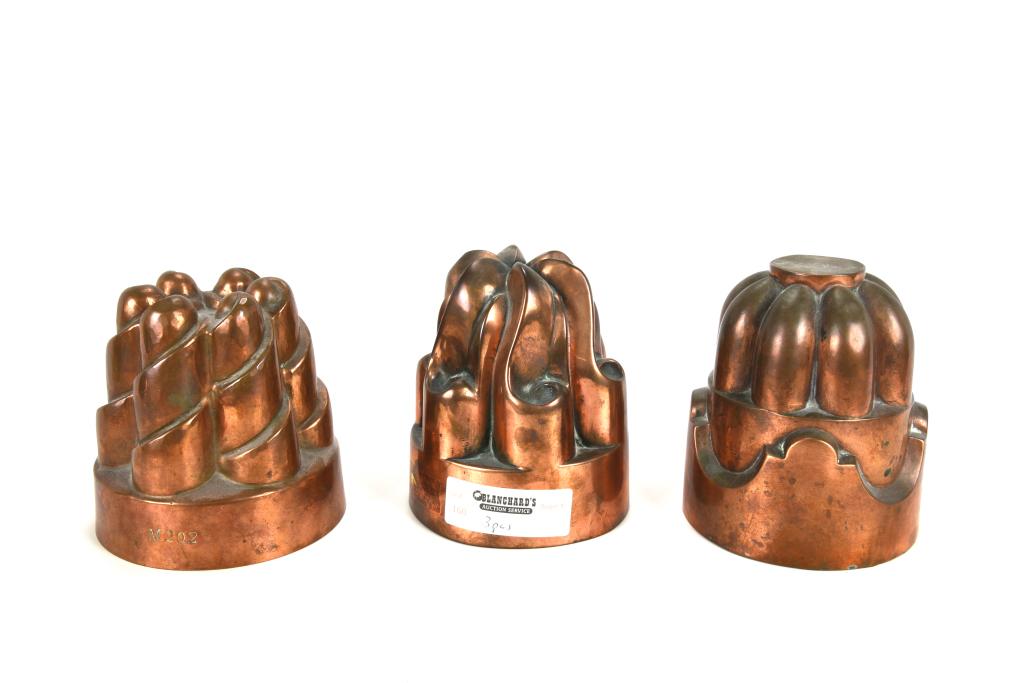 3 Victorian Copper Jelly Moulds (1 of 5)