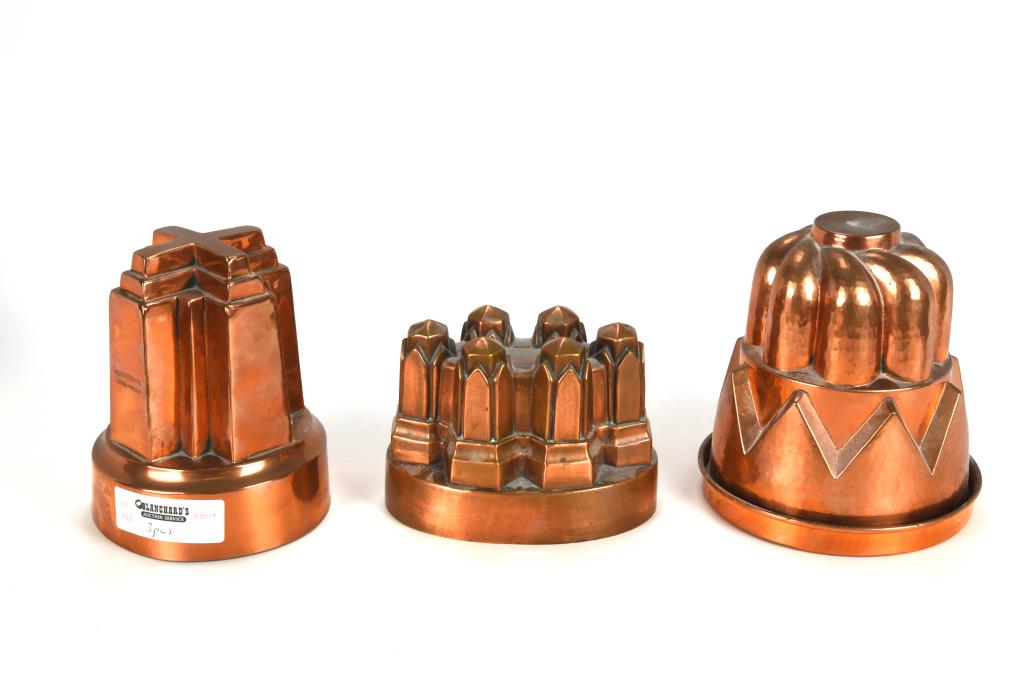 3 Victorian Copper Jelly Moulds (1 of 9)