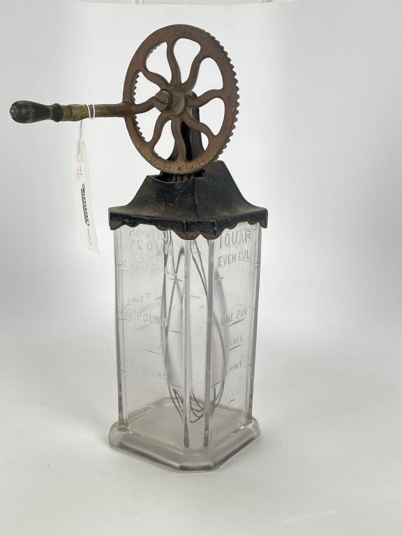 Cast Iron & Glass Mixer Marked Silvers Brooklyn (1 of 4)