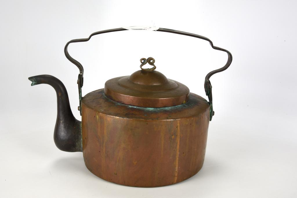 Early Copper Goose Neck Tea Pot (1 of 4)