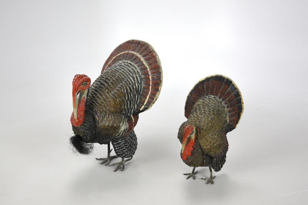 2 German Paper Mache Turkey Candy Containers (1 of 4)
