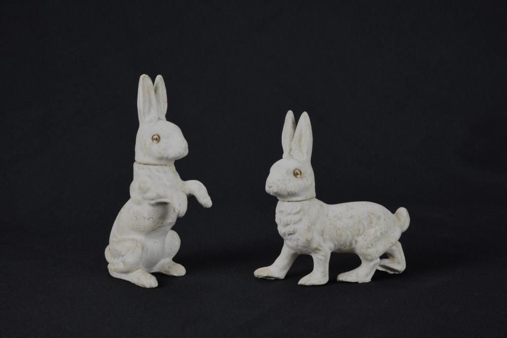2 German Paper Mache Rabbit Candy Containers (1 of 4)