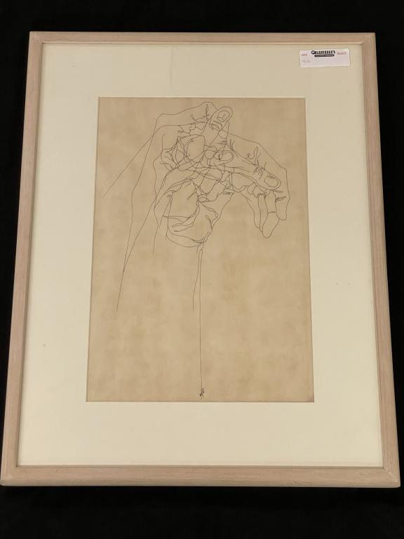 Pen and Ink Drawing of Two Hands (1 of 4)