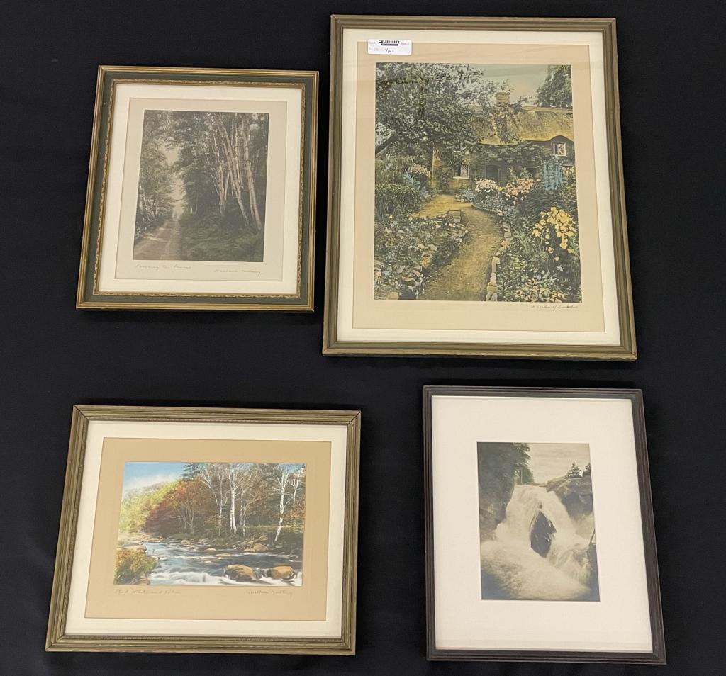 3 Wallace Nutting Hand Colored Photos & Lithograph (1 of 11)