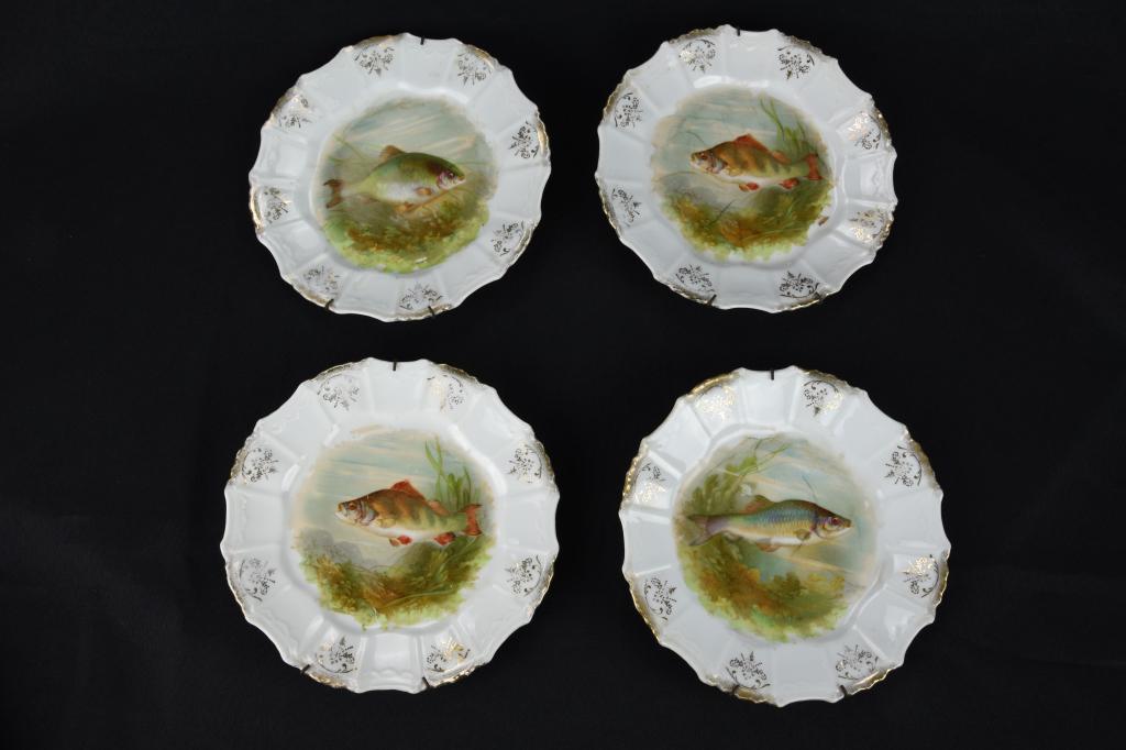 4 Limoge Fish Plates (1 of 6)