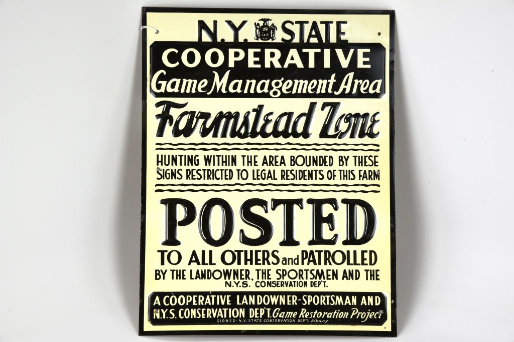 NYS "Farmstead Zone" Tin Sign (1 of 2)