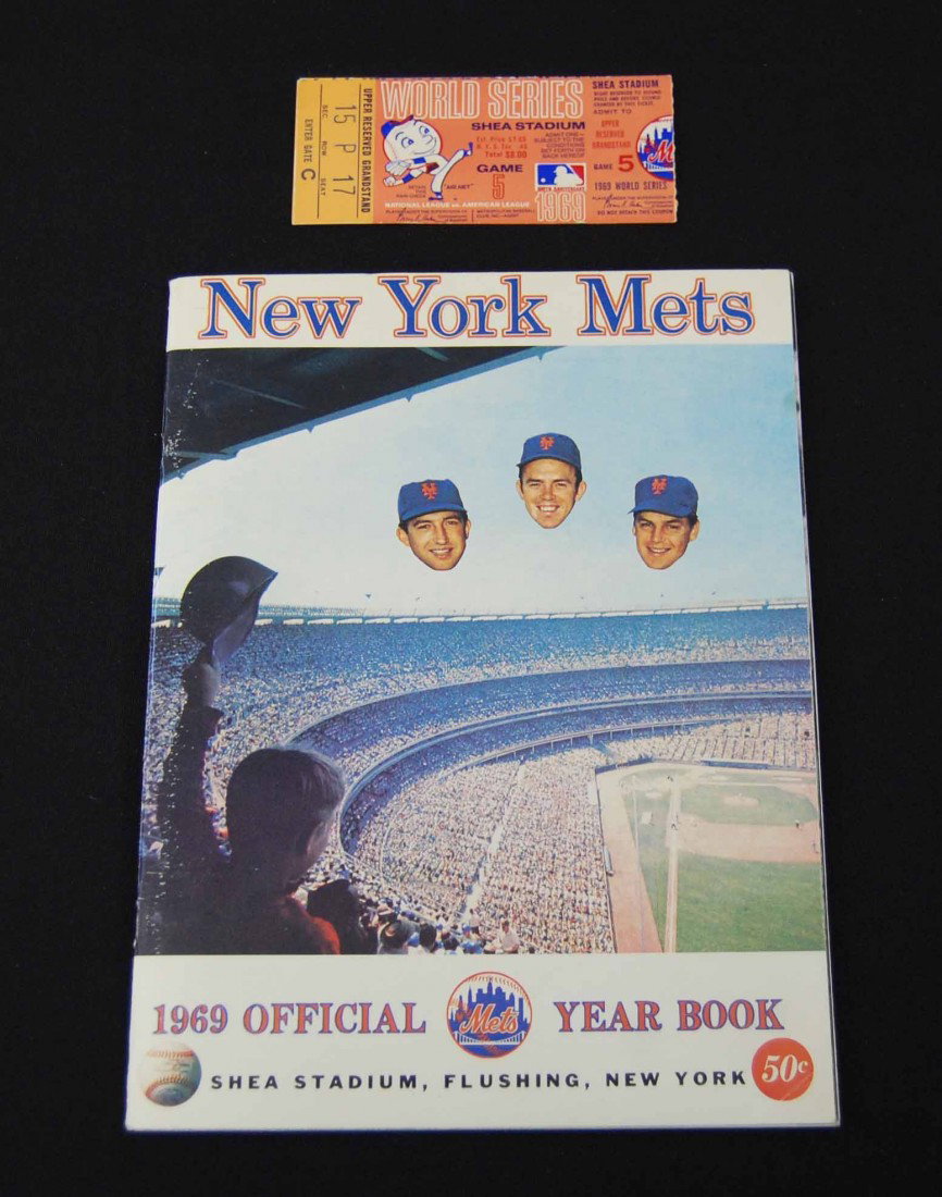 1969 New York Mets Official Year Book: 1969 New York Mets Official Year Book with World Series Game 5 Ticket Stub