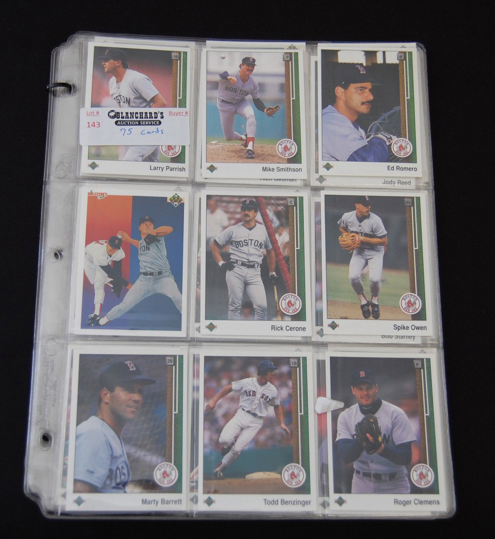 75 Upper Deck Boston Red Sox Baseball Cards: 1989, 1990, 1991